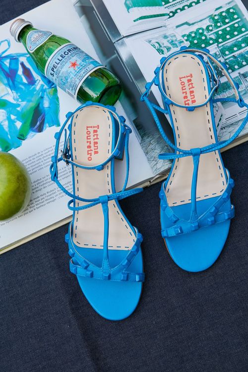 SANDÁLIA GLADIADORA SPIKE SQUARE AZUL