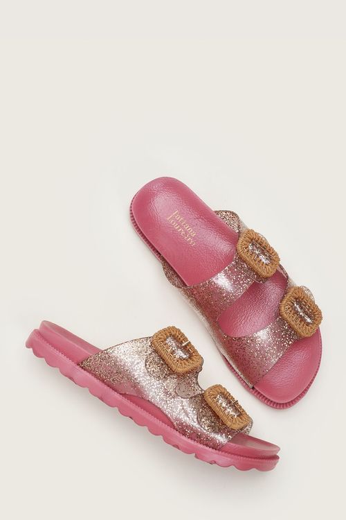 SLIDE ACQUA FIVELA TRANÇADA GLITTER ROSA