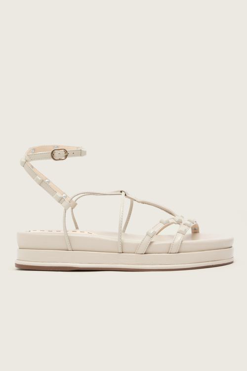 PAPETE GLADIADORA SPIKE SQUARE FLATFORM OFF WHITE