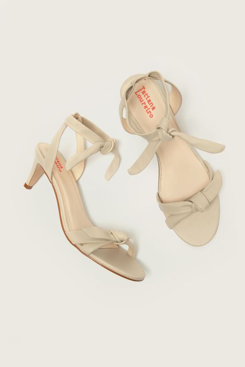SANDÁLIA LACE UP NÓ MESTIÇO NAKED SALTO FINO OFF WHITE