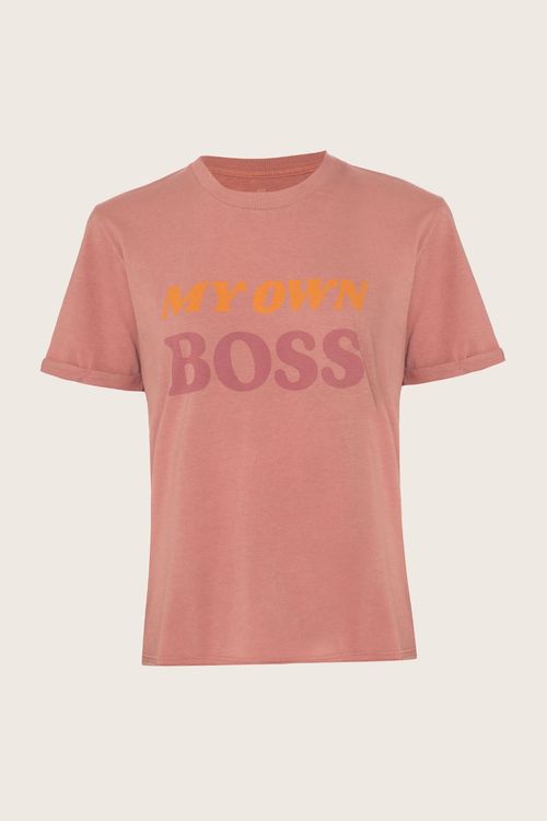 CAMISETA MY OWN BOSS ROSA QUEIMADO