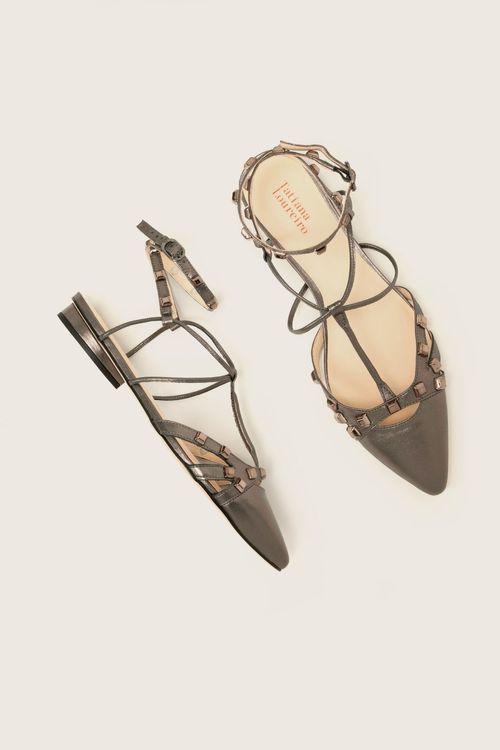 SAPATILHA GLADIADORA SPIKE SQUARE BICO FINO FORRO DE COURO CARBONO