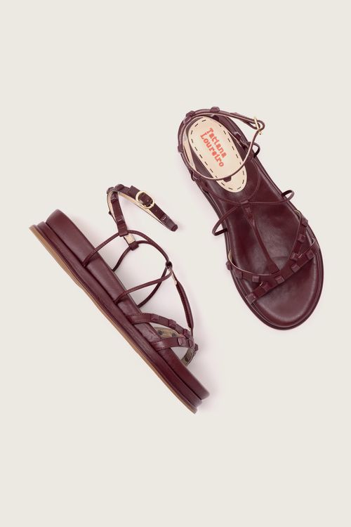 PAPETE GLADIADORA SPIKE SQUARE FLATFORM MERLOT