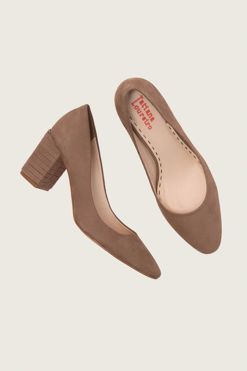 SCARPIN BASIC SALTO BLOCO TAUPE