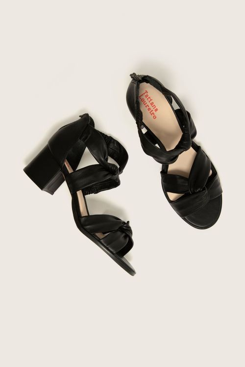 SANDÁLIA NÓ MESTIÇO SALTO BLOCO (PARA PEITO DE PÉ ALTO) PRETO