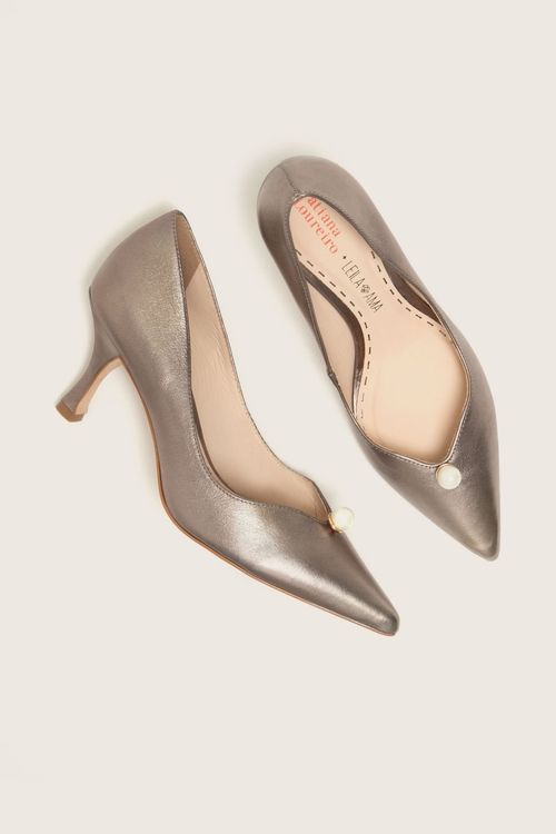 SCARPIN BICO FINO LEILA AMA PRATA VELHO
