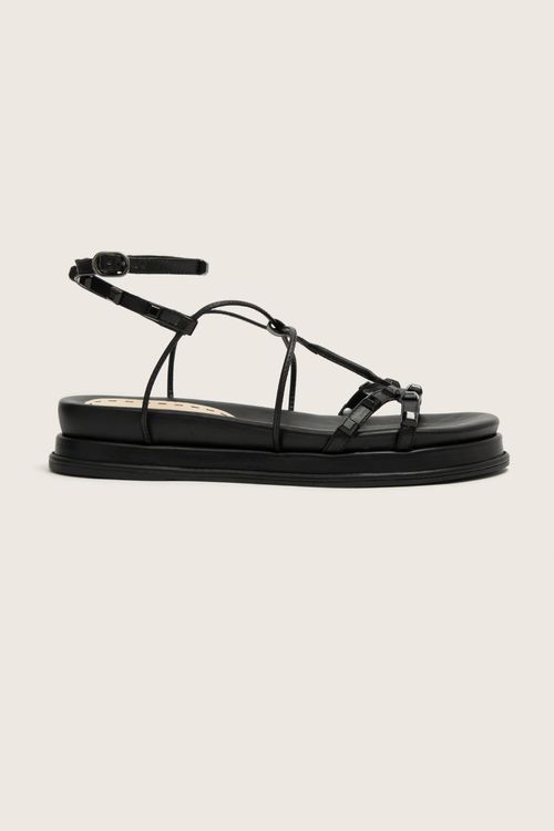 PAPETE GLADIADORA SPIKE SQUARE FLATFORM PRETO