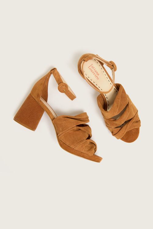 SANDÁLIA MEIA PATA DRAPED WHISKY