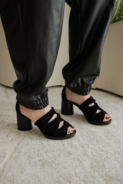 SANDÁLIA MEIA PATA DRAPED PRETO