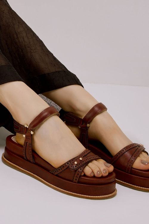 PAPETE FLATFORM URBAN BROGUE TABACO