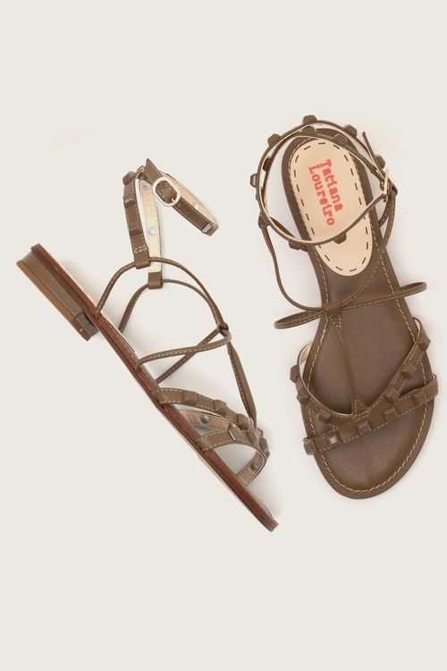 RASTEIRA GLADIADORA SPIKE SQUARE TAUPE