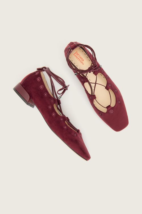SAPATILHA LACE UP BOHO VINHO