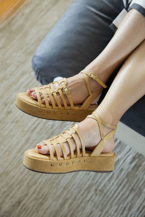 PAPETE FLATFORM STRIPES HAVANA