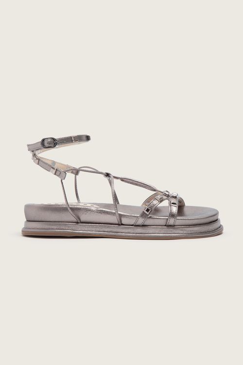PAPETE GLADIADORA SPIKE SQUARE FLATFORM FORRO DE COURO AÇO