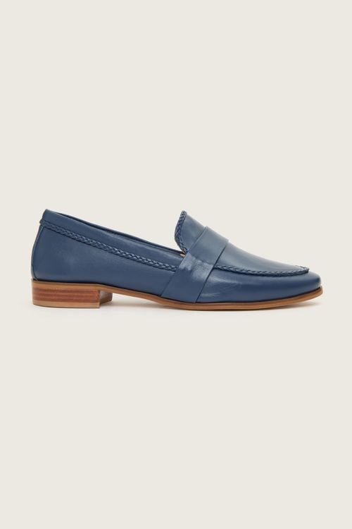 MOCASSIM SOFT FORRO DE COURO AZUL MARINHO