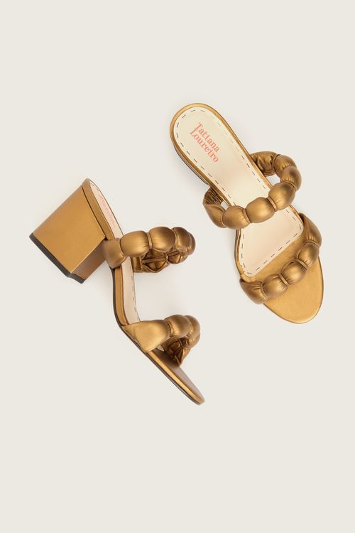 SANDÁLIA BUBBLE DUPLA OURO VELHO