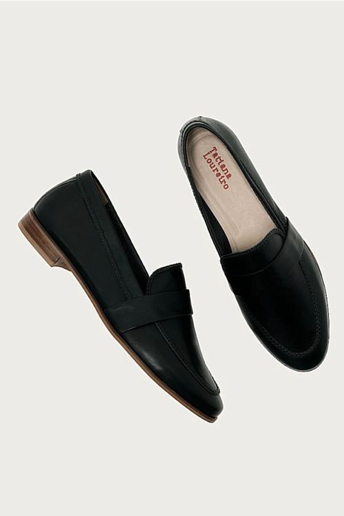 MOCASSIM SOFT FORRO DE COURO PRETO