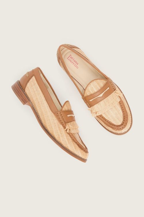MOCASSIM FRANJA RÁFIA NATURAL