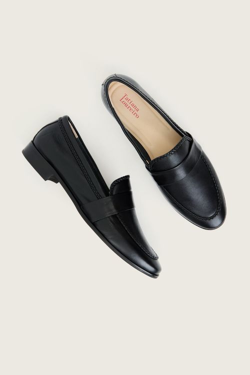 MOCASSIM SOFT FORRO DE COURO PRETO