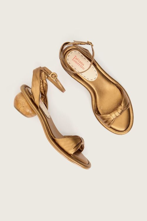 SANDÁLIA SOFT SALTO ROUND OURO VELHO