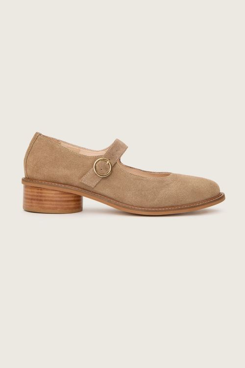 SCARPIN M. JANE SALTO CIRCULAR TAUPE