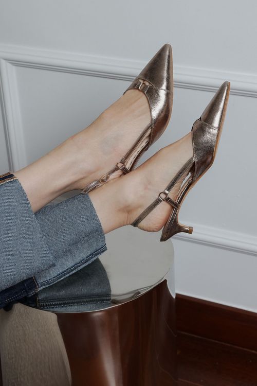 SCARPIN MINI ARGOLA SLINGBACK PRATA VELHO