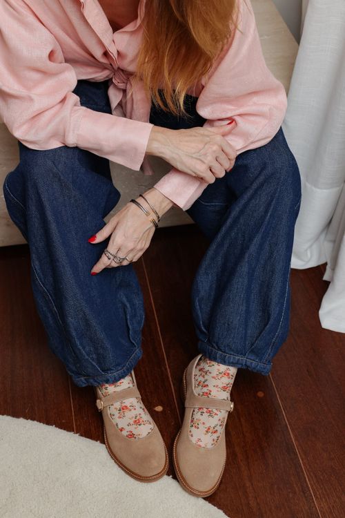 SCARPIN M. JANE SALTO CIRCULAR TAUPE