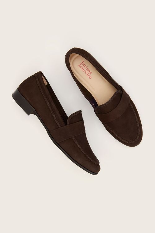 MOCASSIM SOFT FORRO DE COURO NOBUCK CAFÉ