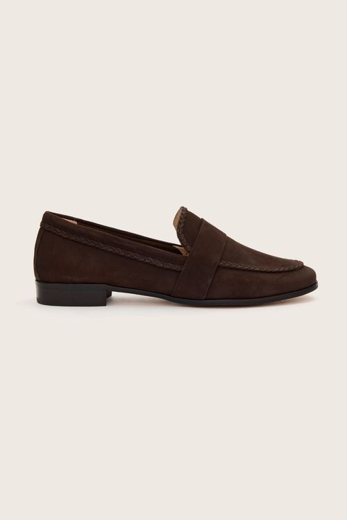 MOCASSIM SOFT FORRO DE COURO NOBUCK CAFÉ