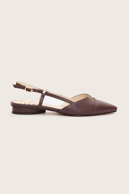 SAPATILHA MINI ARGOLA SLINGBACK MARROM