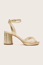 SANDALIA MEIA PATA TULE OURO - 2