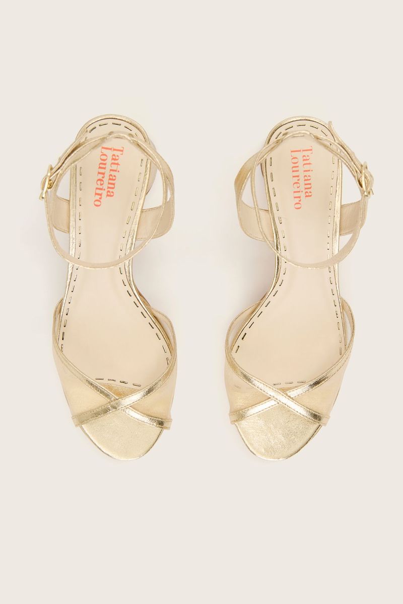 SANDALIA MEIA PATA TULE OURO - 4
