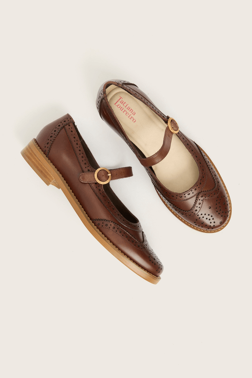 SAPATILHA MARY JANE BROGUE CHOCOLATE
