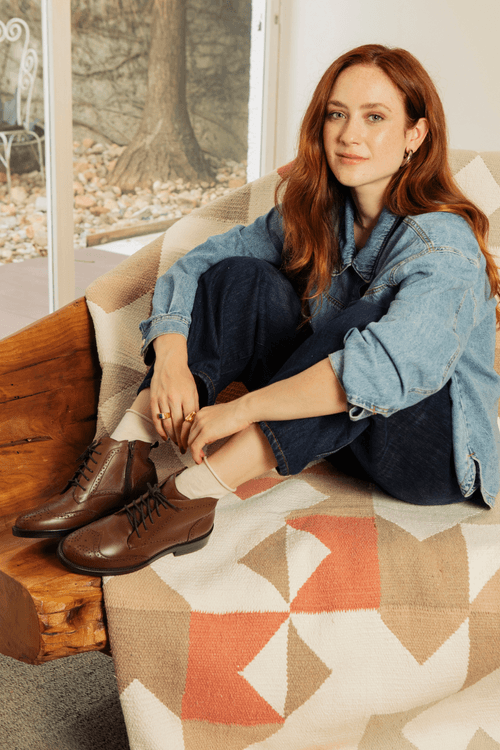 BOTA COTURNO BROGUE TABACO