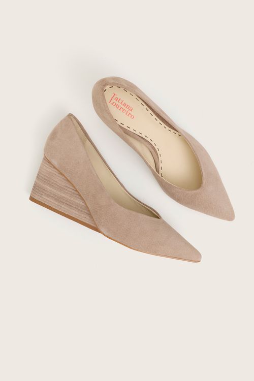 SCARPIN ANABELA DECOTE V TAUPE