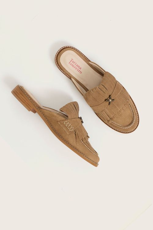 MULE FRINGE X TAUPE