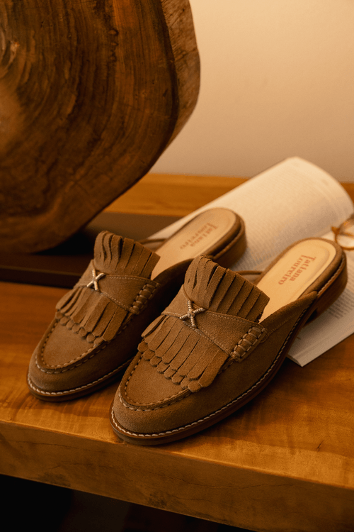 MULE FRINGE X TAUPE
