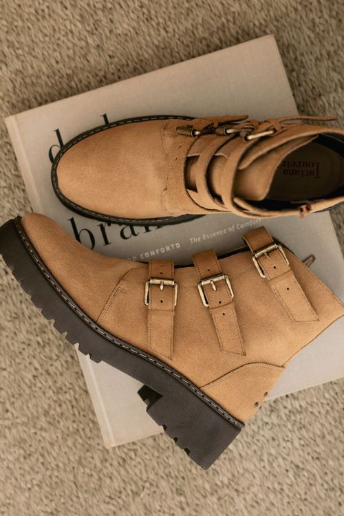 BOTA COTURNO BIKER TAUPE