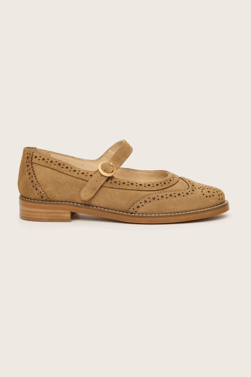 SAPATILHA MARY JANE BROGUE TAUPE