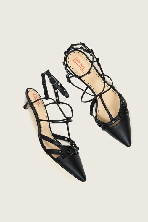 SCARPIN SLINGBACK SPIKE PRETO