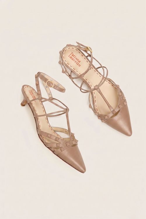 SCARPIN SLINGBACK SPIKE OURO LIGHT