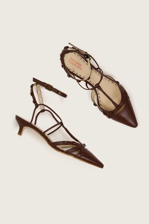 SCARPIN SLINGBACK SPIKE CHOCOLATE