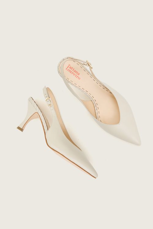 SCARPIN SLINGBACK TRESSÊ BAUNILHA