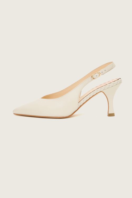 SCARPIN SLINGBACK TRESSÊ BAUNILHA