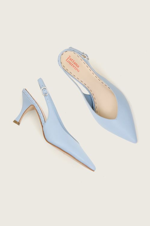 SCARPIN SLINGBACK TRESSÊ AZUL SUAVE