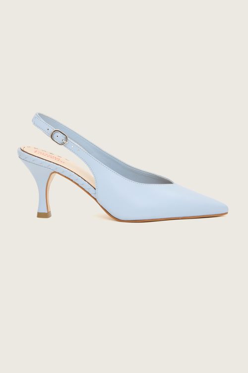 SCARPIN SLINGBACK TRESSÊ AZUL SUAVE