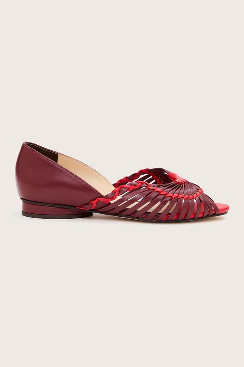 PEEP TOE TRAMADO ARTESANAL MERLOT